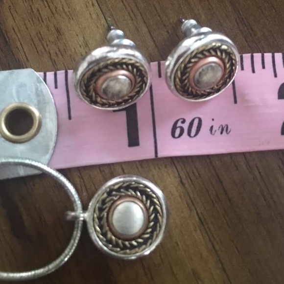 Silver- and Bronze-Tone Earrings & Necklace - Picture 5 of 7